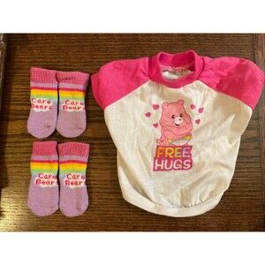 Care Bears Small Dog Shirt And Socks Boots Pink Free Hugs